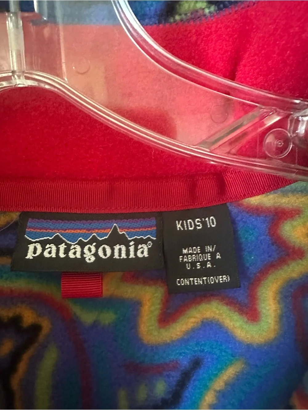 Vintage Patagonia Made in USA Kids 10 Abstract Print Snap Fleece Pullover